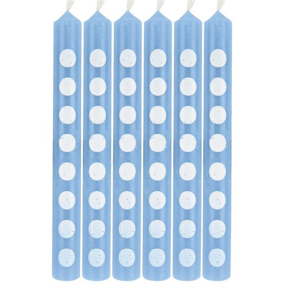 24‎ Creative Converting Cake Candle, 2.25", Light Blue Polka Dot (2x 12) - Picture 2 of 3